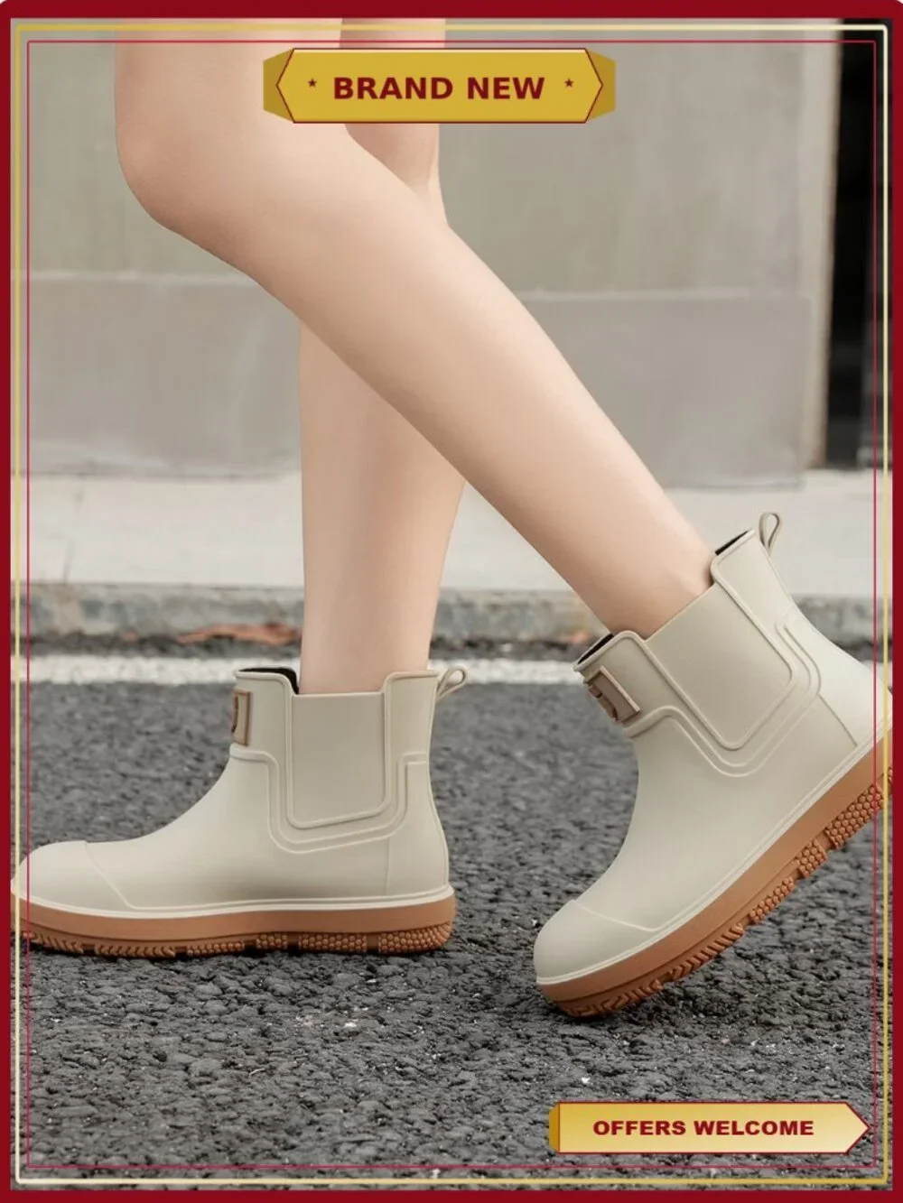 Waterproof Rubber Chelsea Rain Boots Men Women Unisex